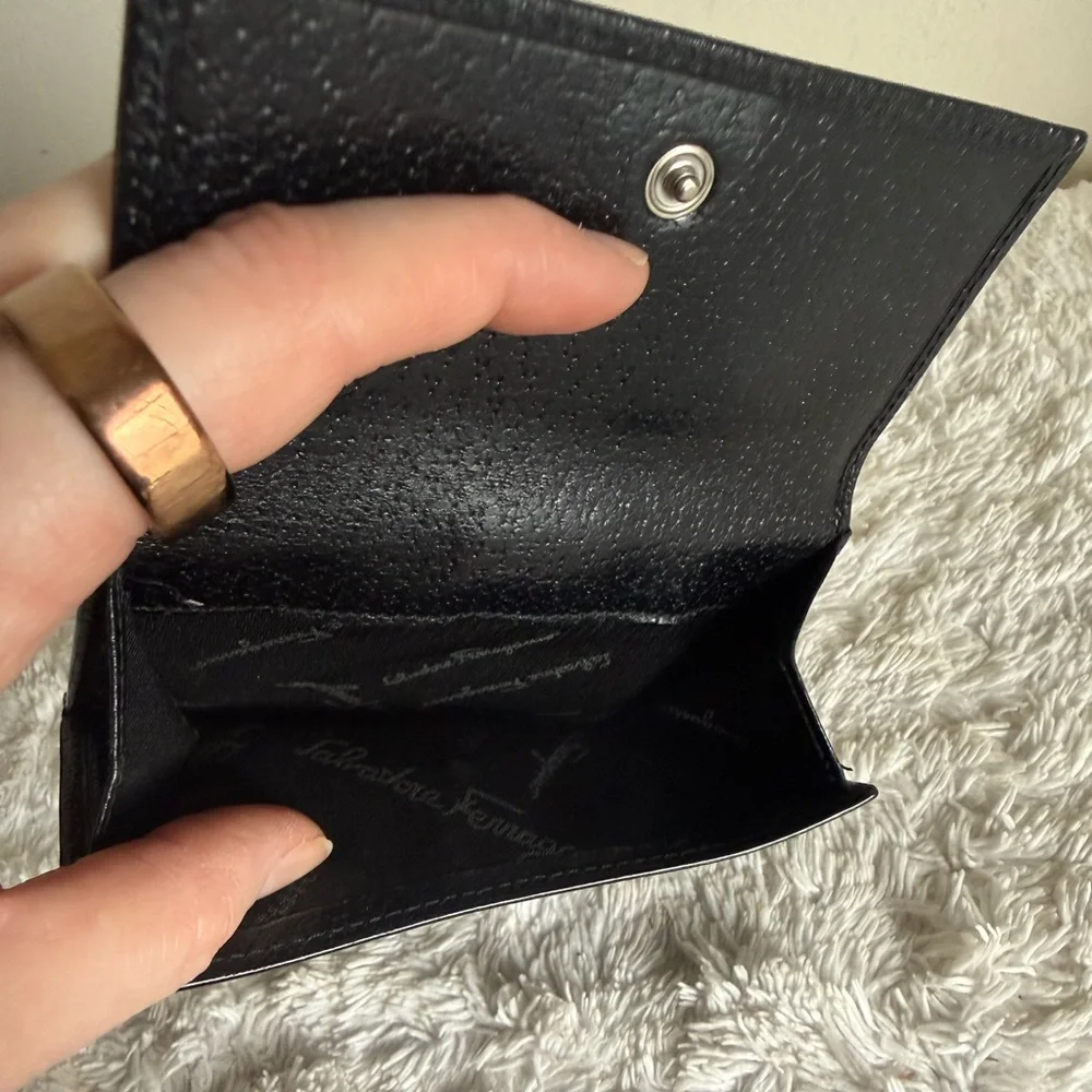 Salvatore Ferragamo Black Leather Bifold Wallet